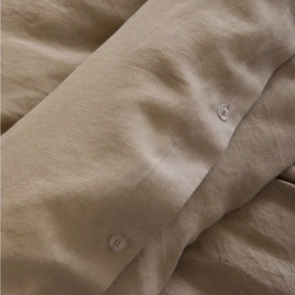 NWT Quince European Linen Twin Duvet Cover Set With Matching Sham in Aloe - Picture 4 of 5